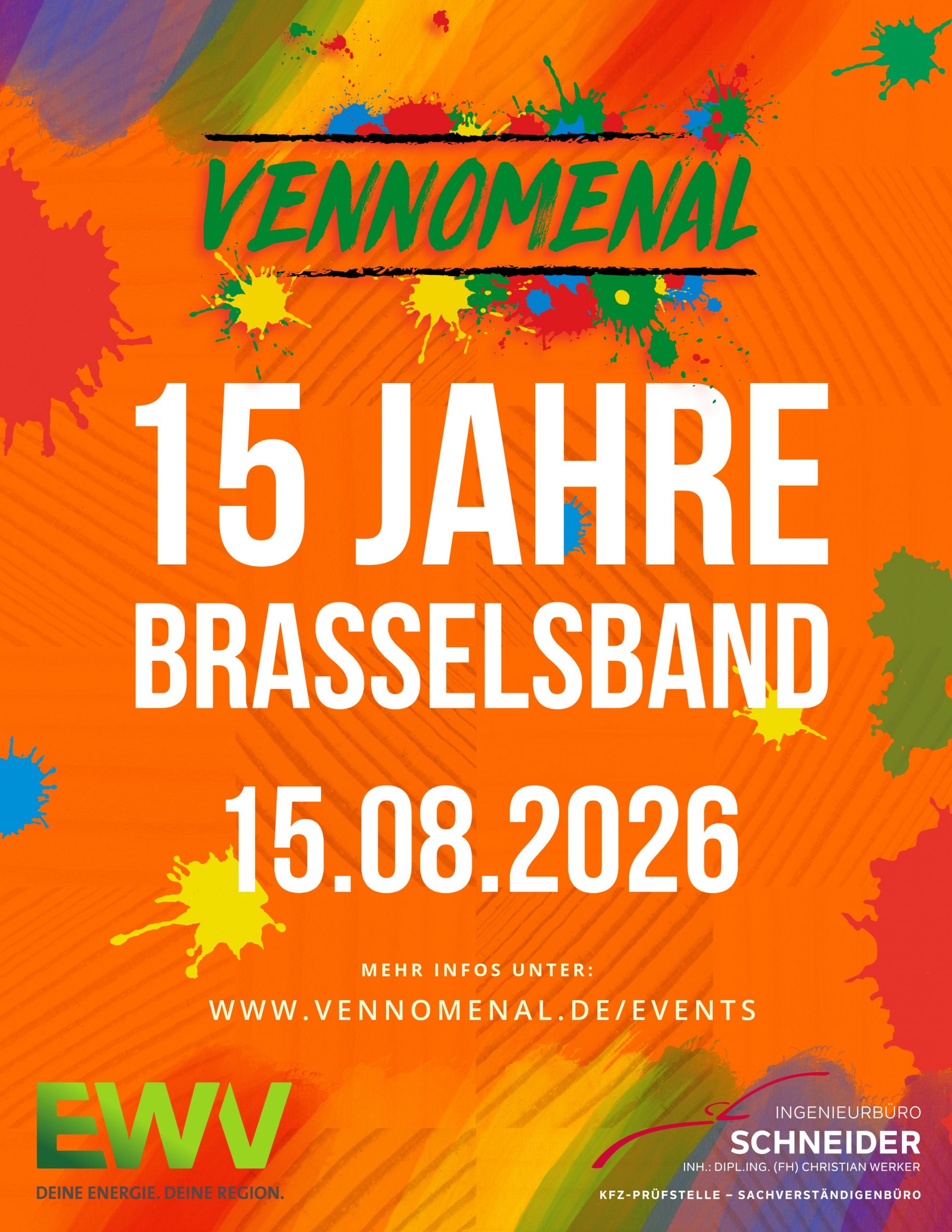 Veranstaltungsplakat 15 Jahre Vennomenal