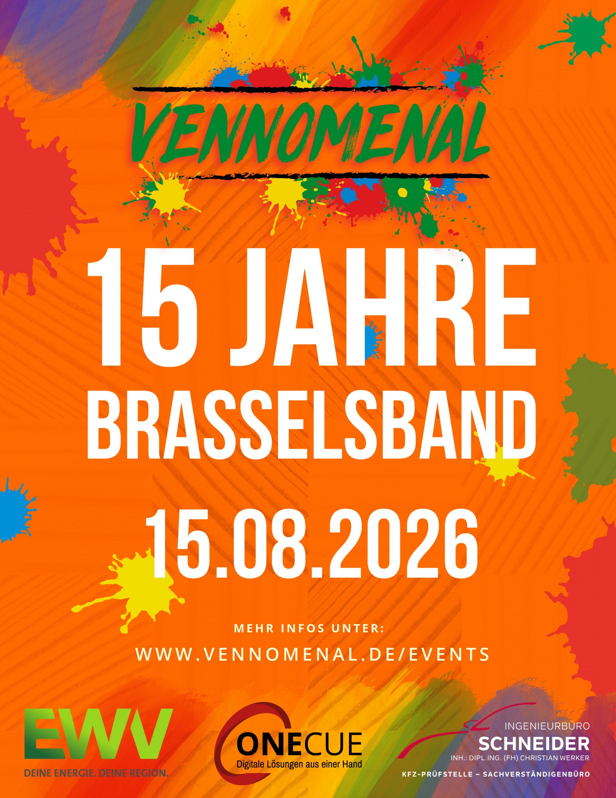 Veranstaltungsplakat 15 Jahre Vennomenal