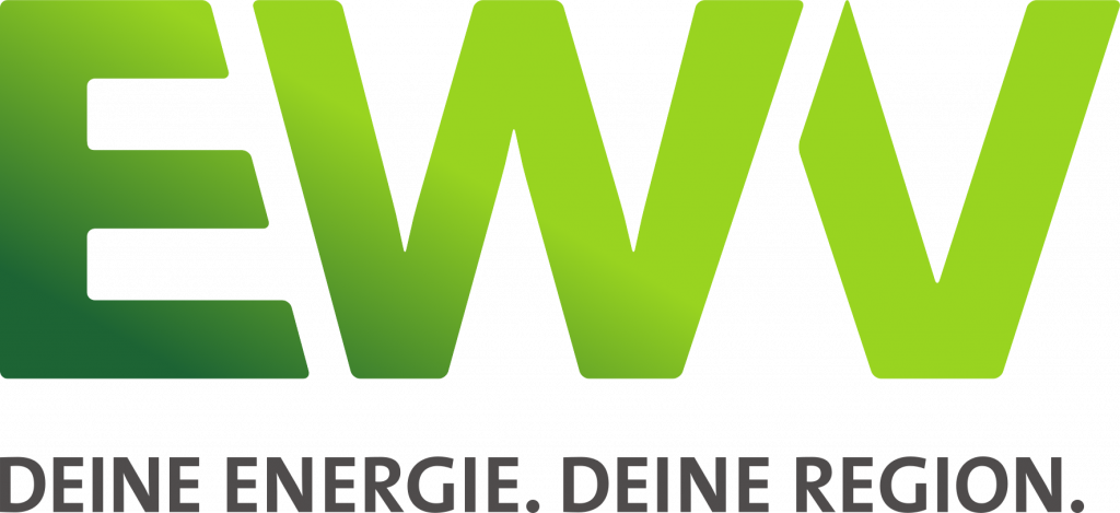 Grünes EWV Logo mit Subtext  "Deine Energie. Deine Region."